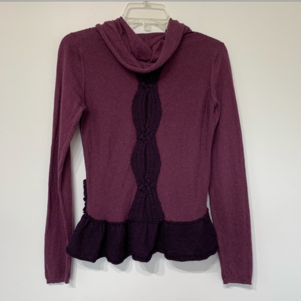 🛑SOLD🛑 Anthropologie Moth Purple Cowl Sweater - Picture 9 of 9